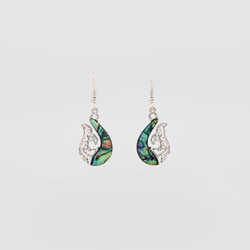 Paua Whale Tail Earrings