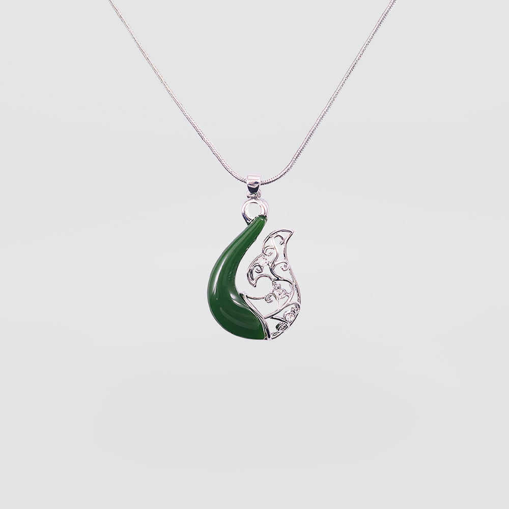 Whaletail Rhodium Pendants