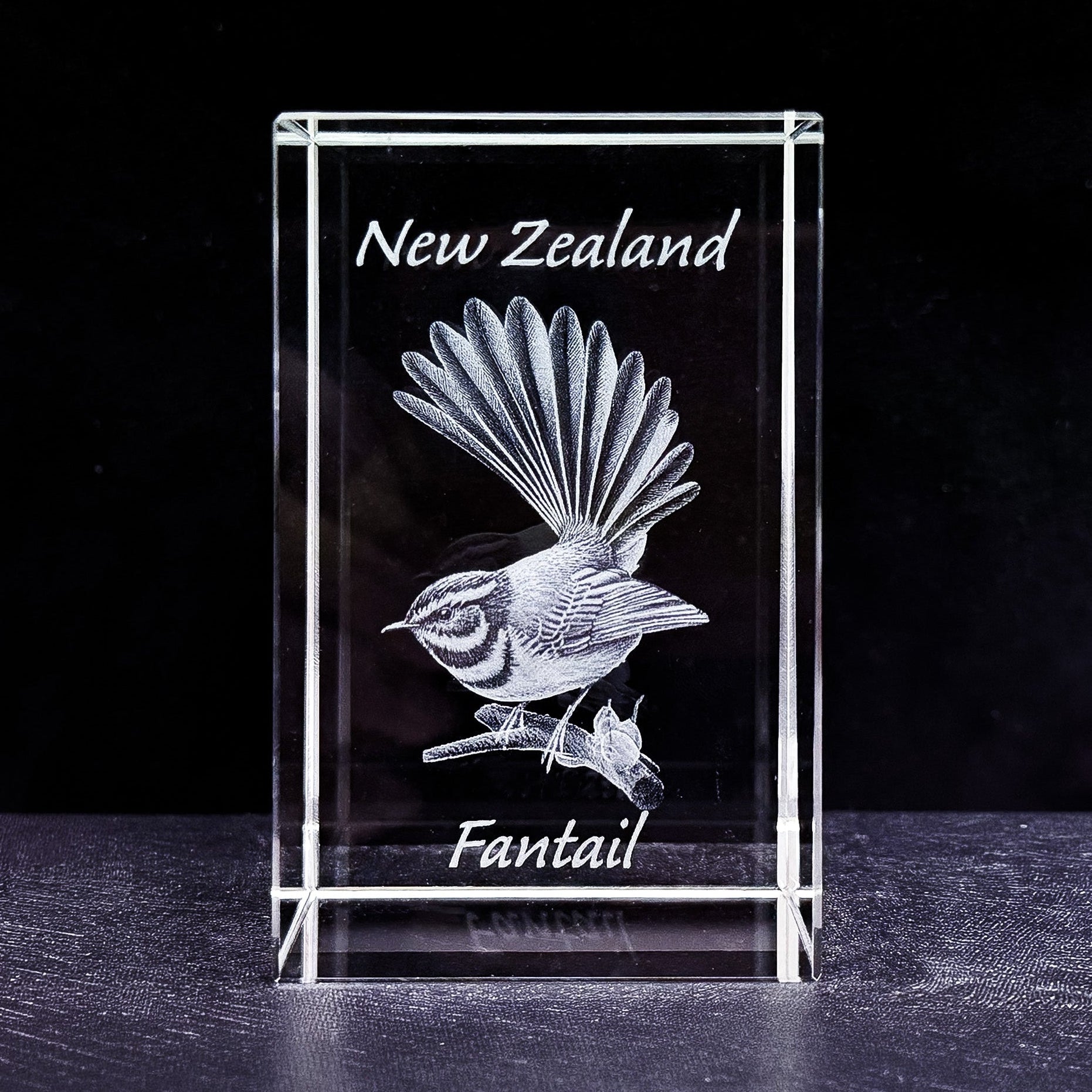 Crystal Paperweight - Fantail