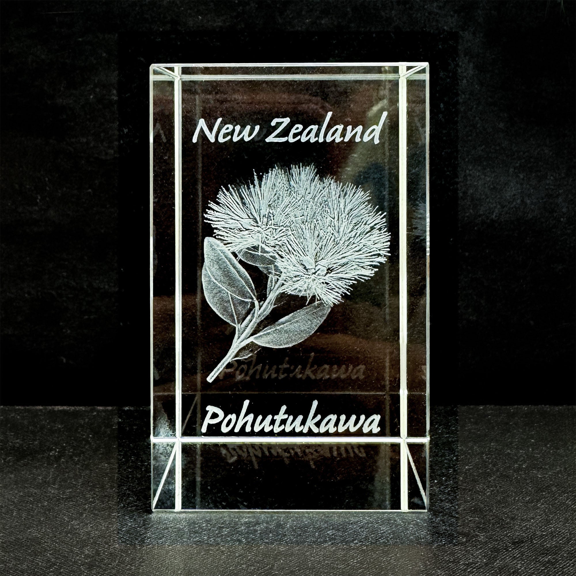Crystal Paperweight - Pohutukawa