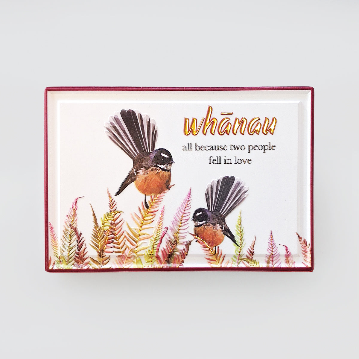 Ceramic Block - 'Whanau With Fantail'