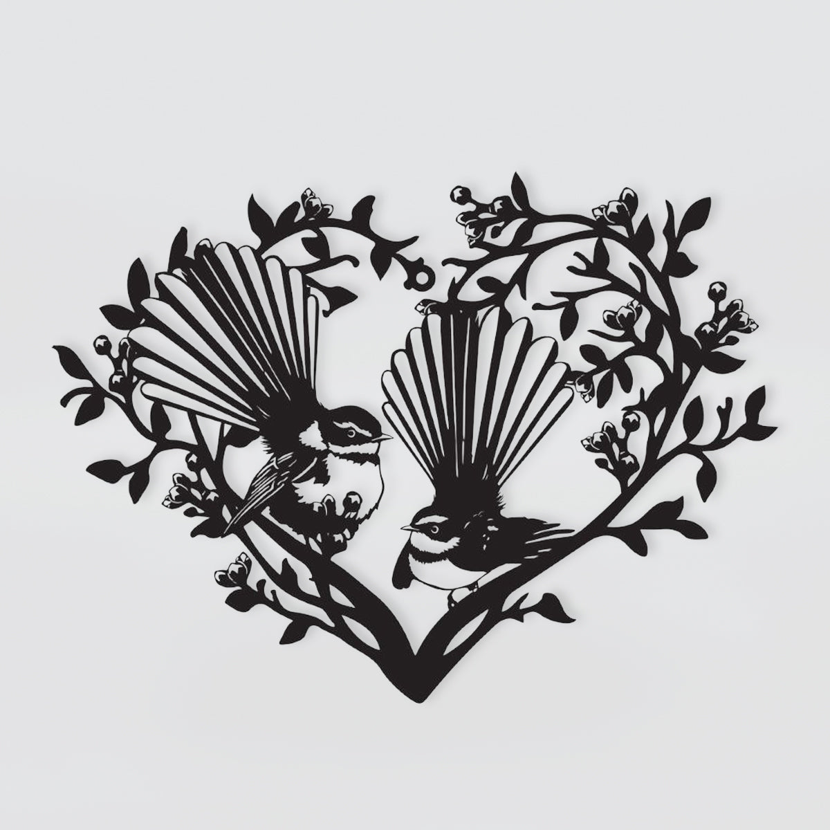 Fantail Heart Wreath Wall Art