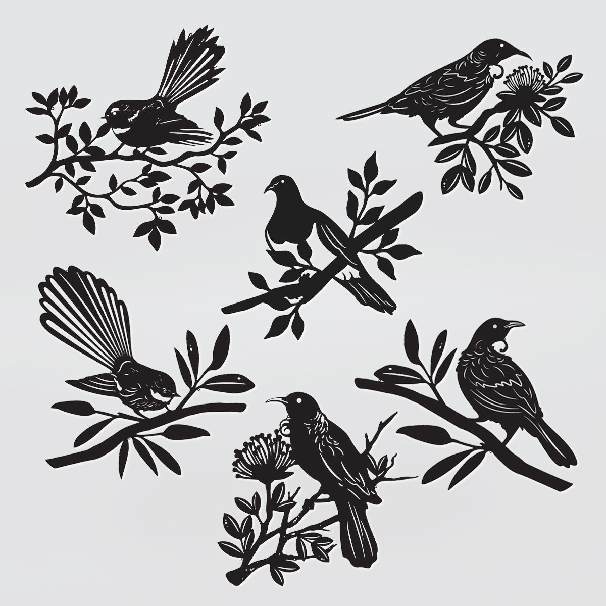 NZ Bird Magnets - Black