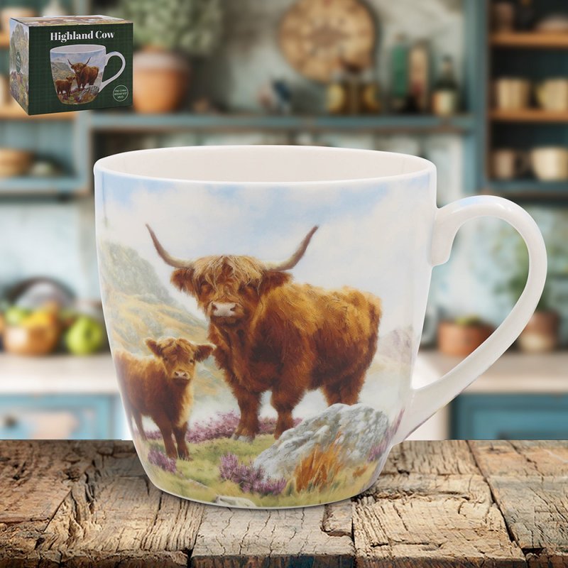 Highland Cow Breakfast Mug - 13cm