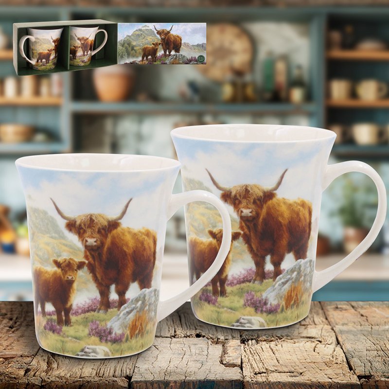 Highland Cow Mugs - Set/2