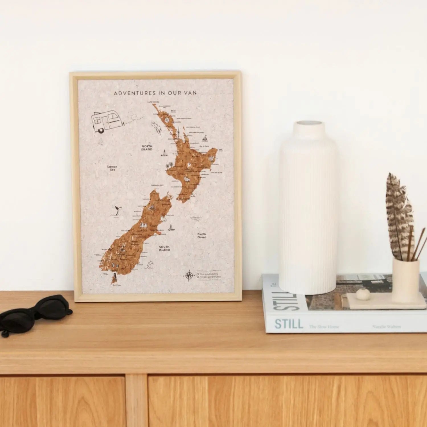 Cork Pin NZ Travel Map