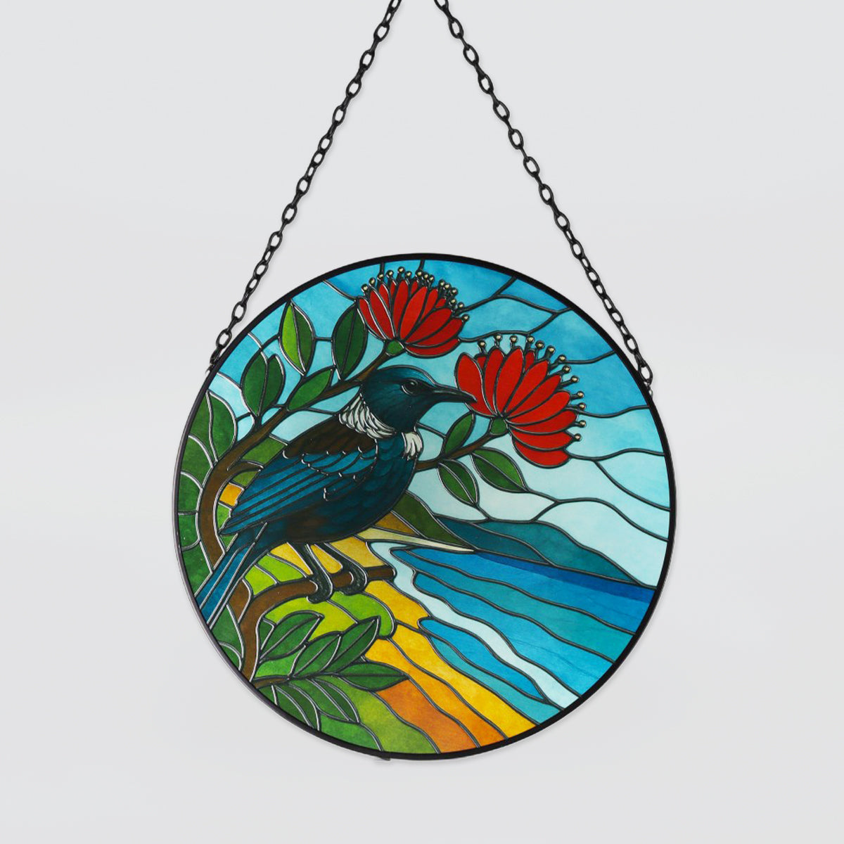 NZ Bird Glass Hanging Discs