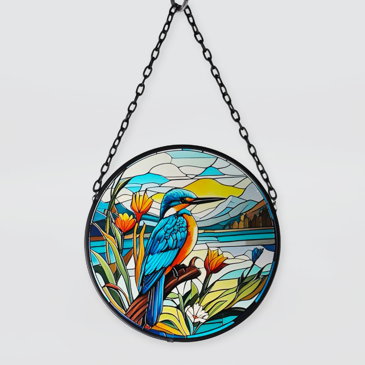 NZ Bird Glass Hanging Discs