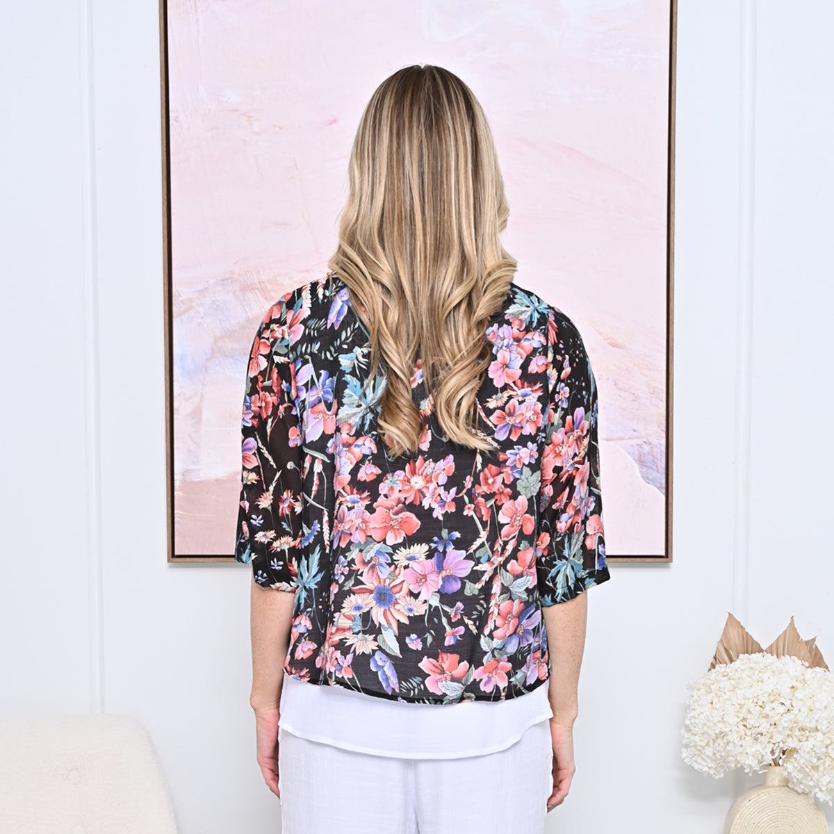 Layered Floral Cotton Top