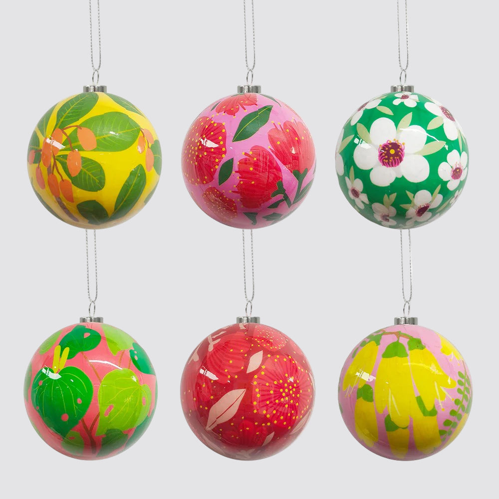 NZ Botanical Baubles S/6