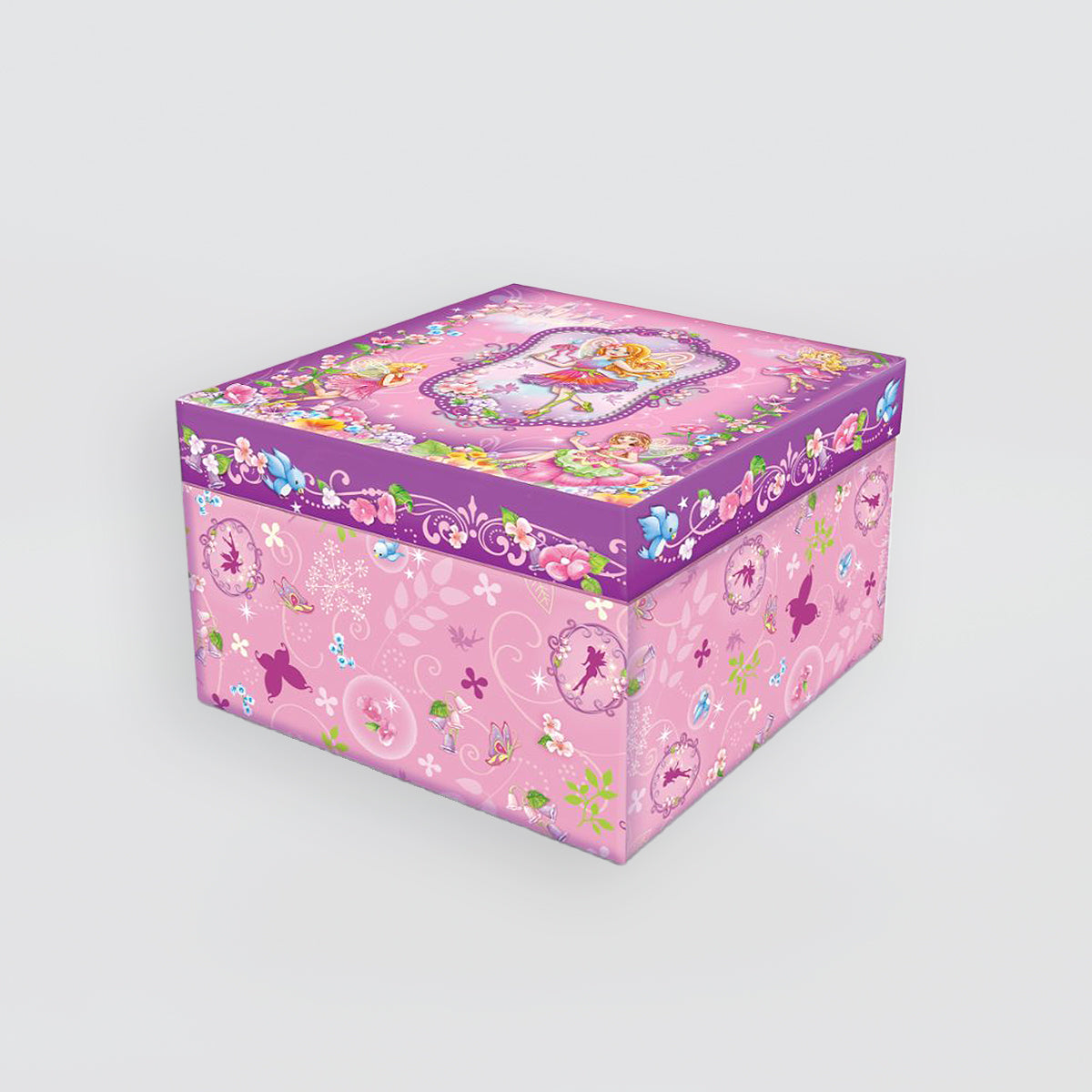 Square Music Box - 'Fairy Pink'