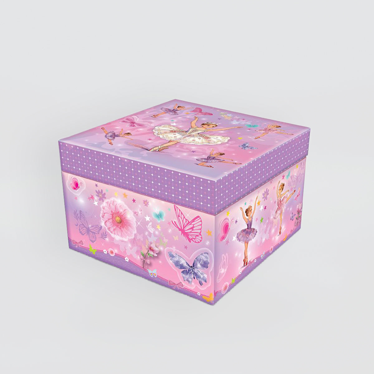 Square Music Box - 'Pink Ballerina'