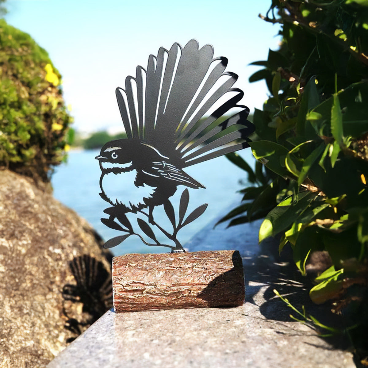Fantail On Log - 23cm