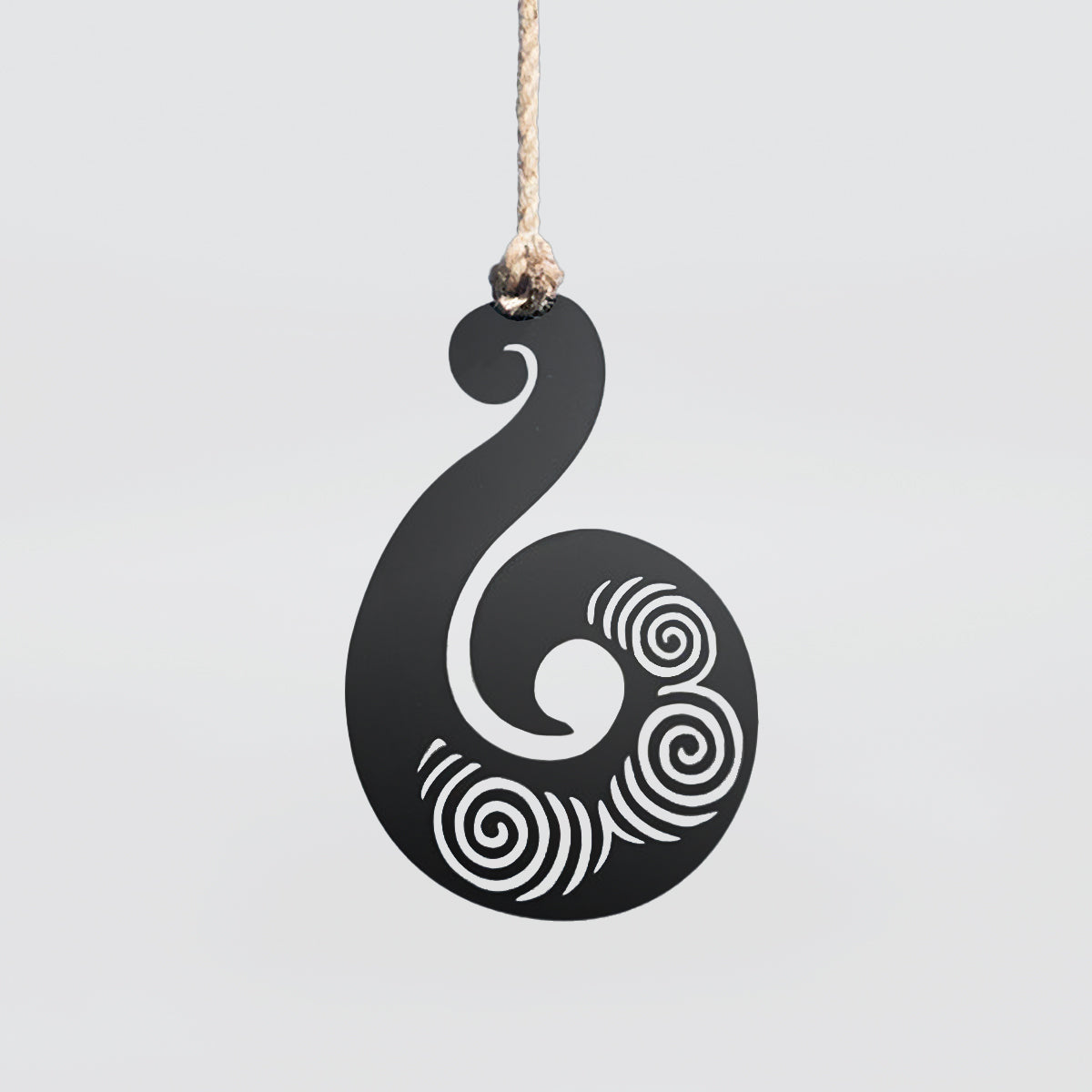 Hanging Metal Art - 'Koru' W/ Rope