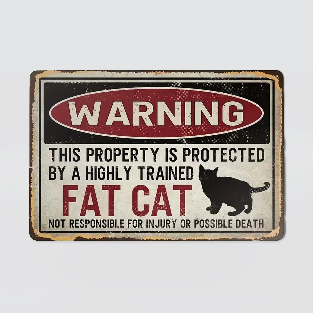 Fun Tin Sign - 'Fat Cat'