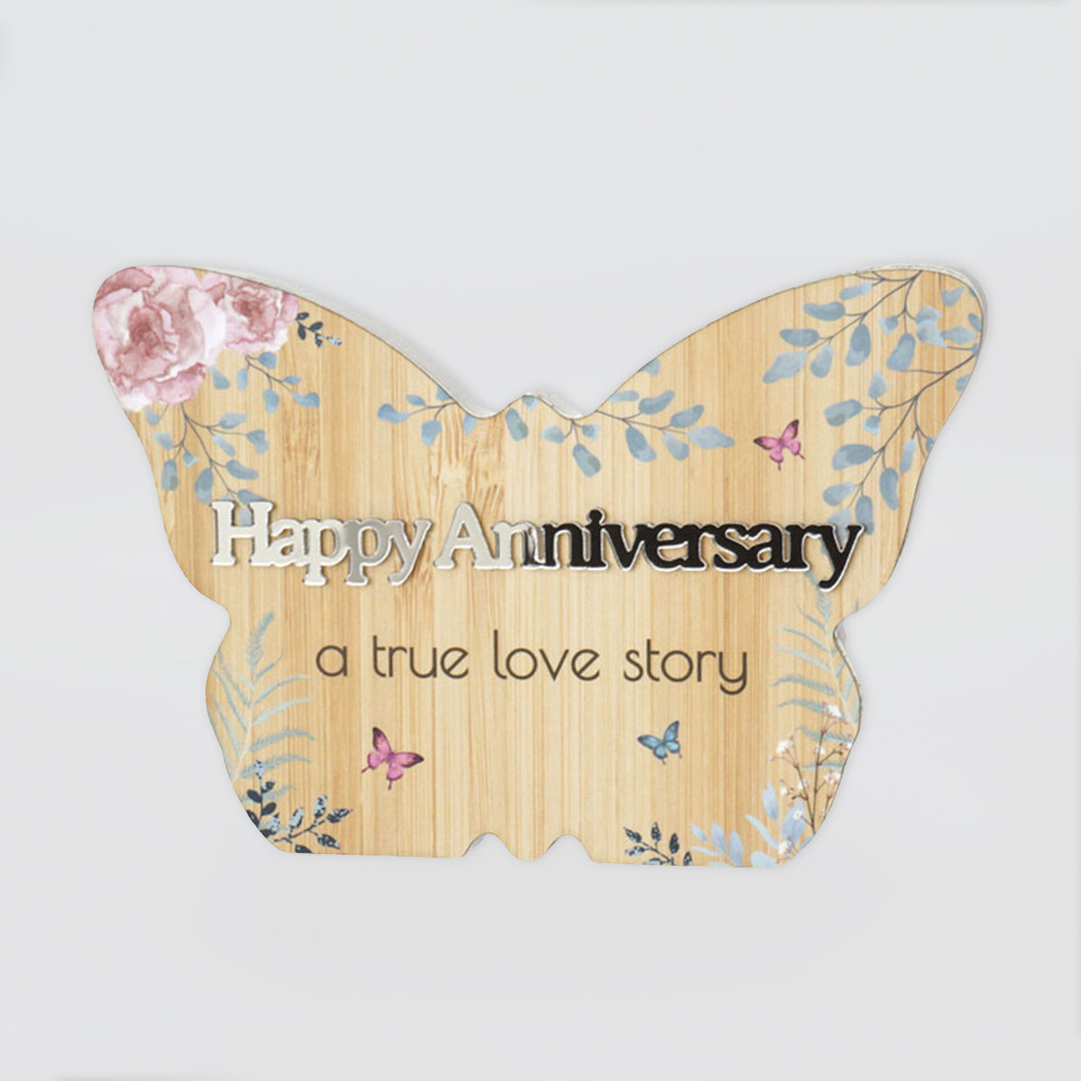 Spring Butterfly Plaque - 'Happy Anniversary'