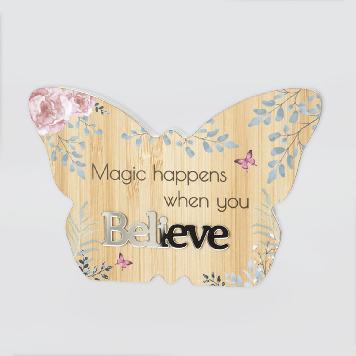 Spring Butterfly Plaque - 'Believe'
