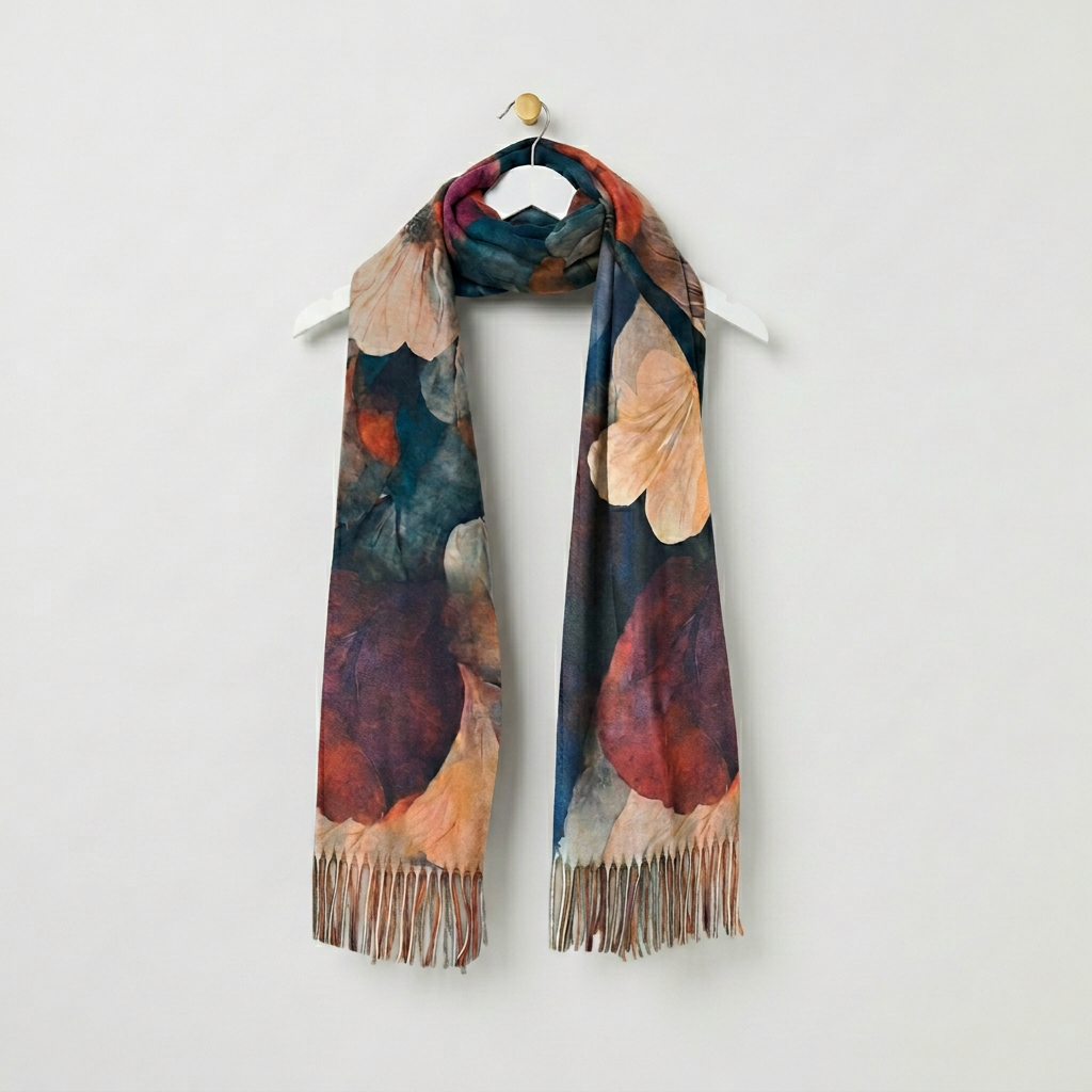 Coloured Floral Winter Scarves
