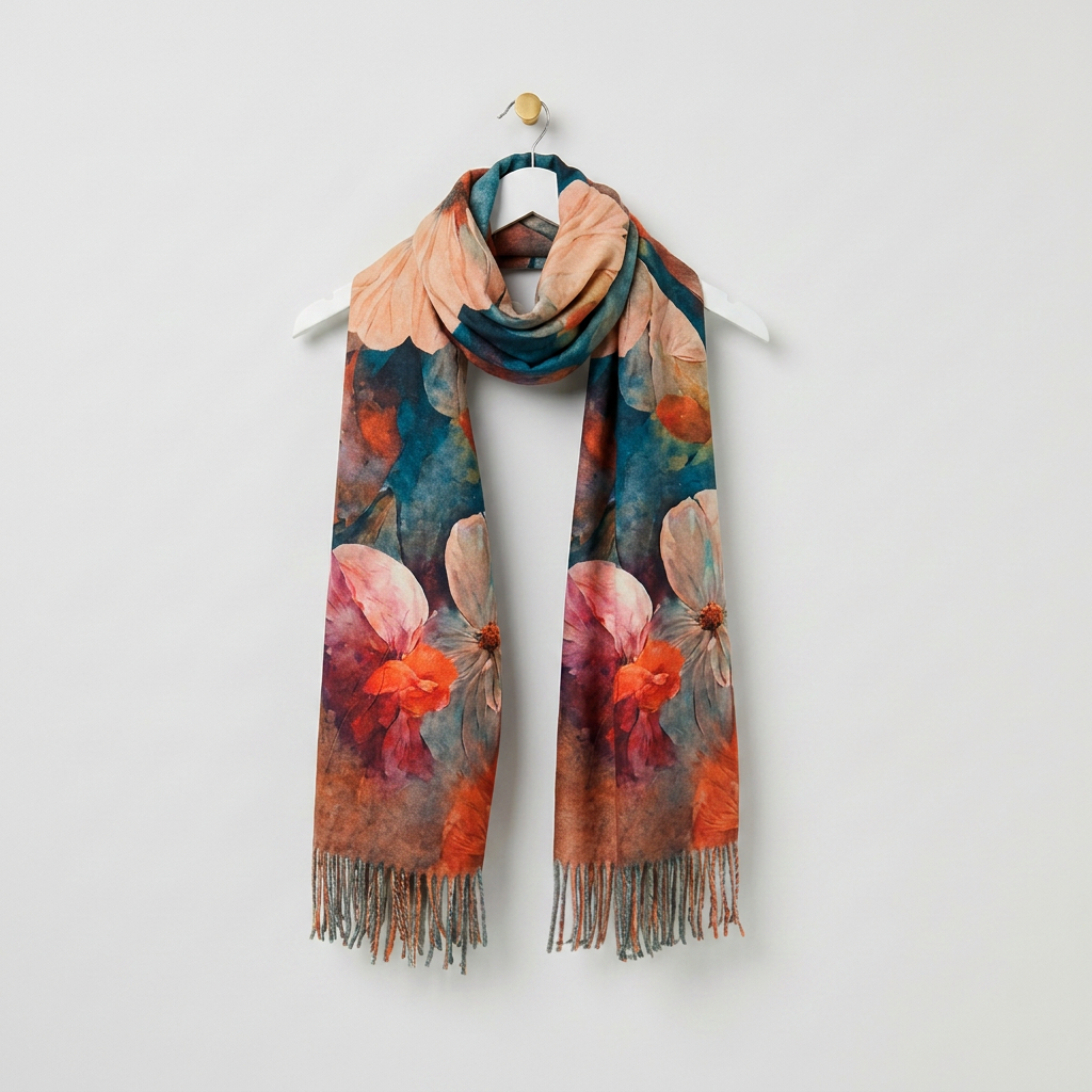 Coloured Floral Winter Scarves