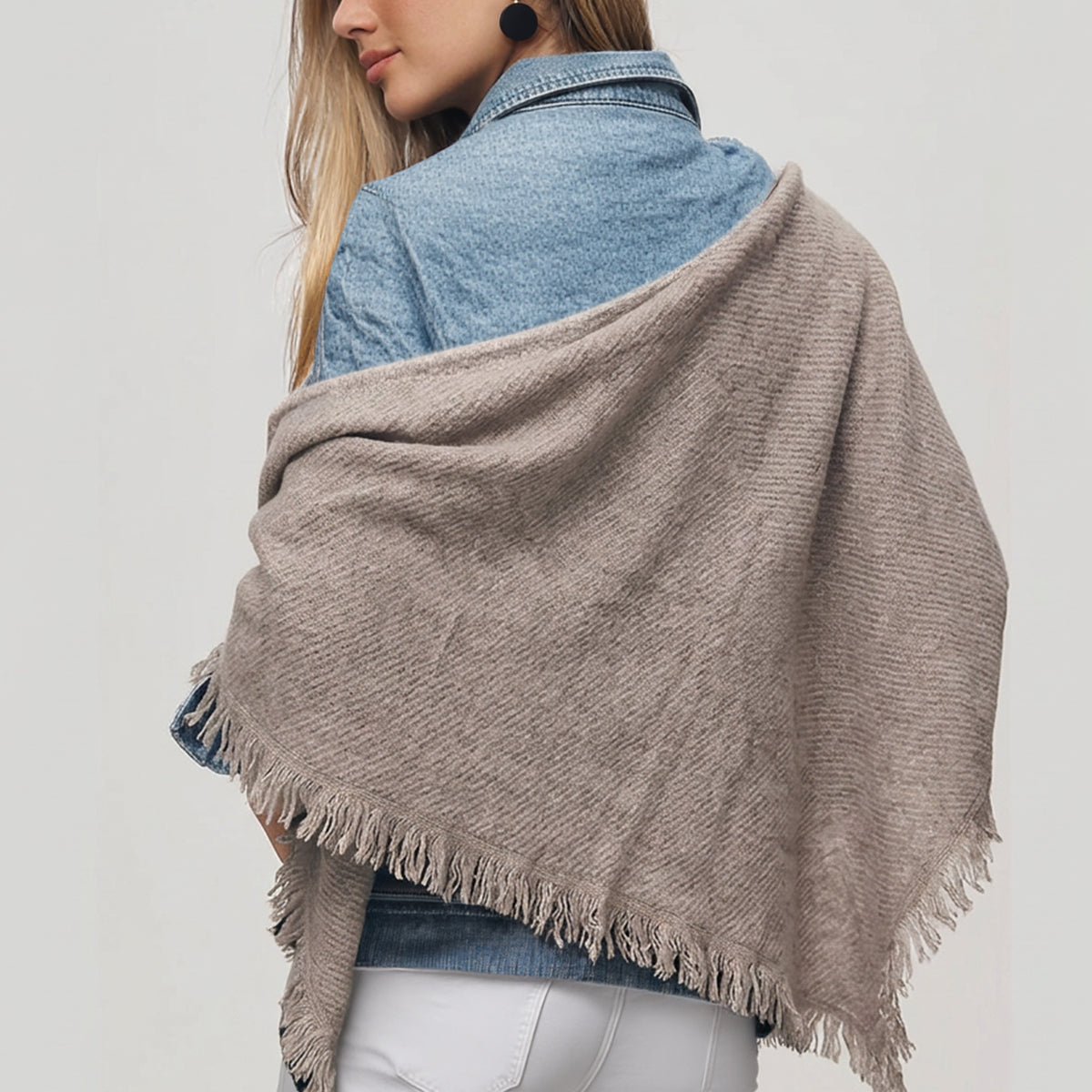 Plain Tri Ridged Winter Scarf