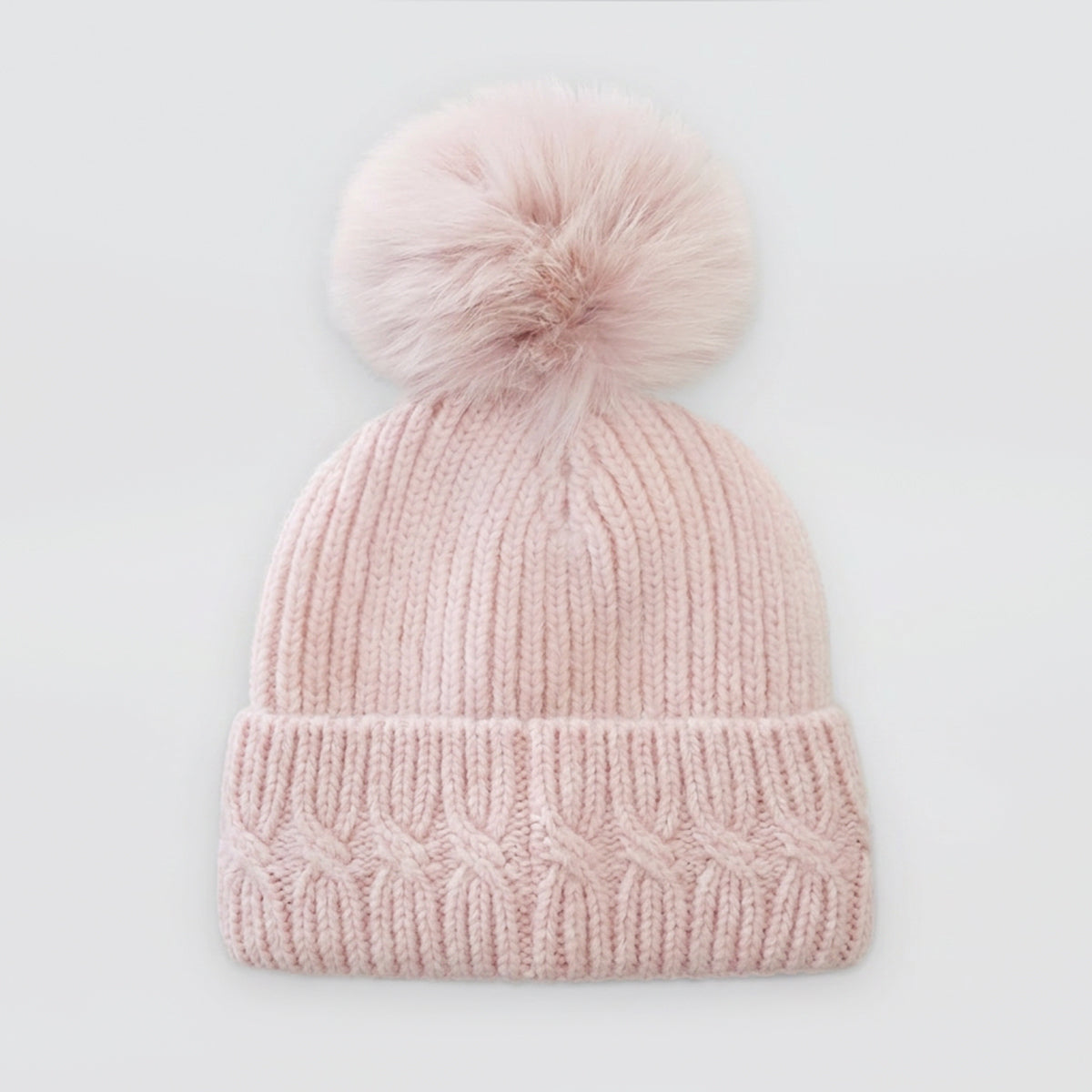 Fur Mohair Bobble Hats