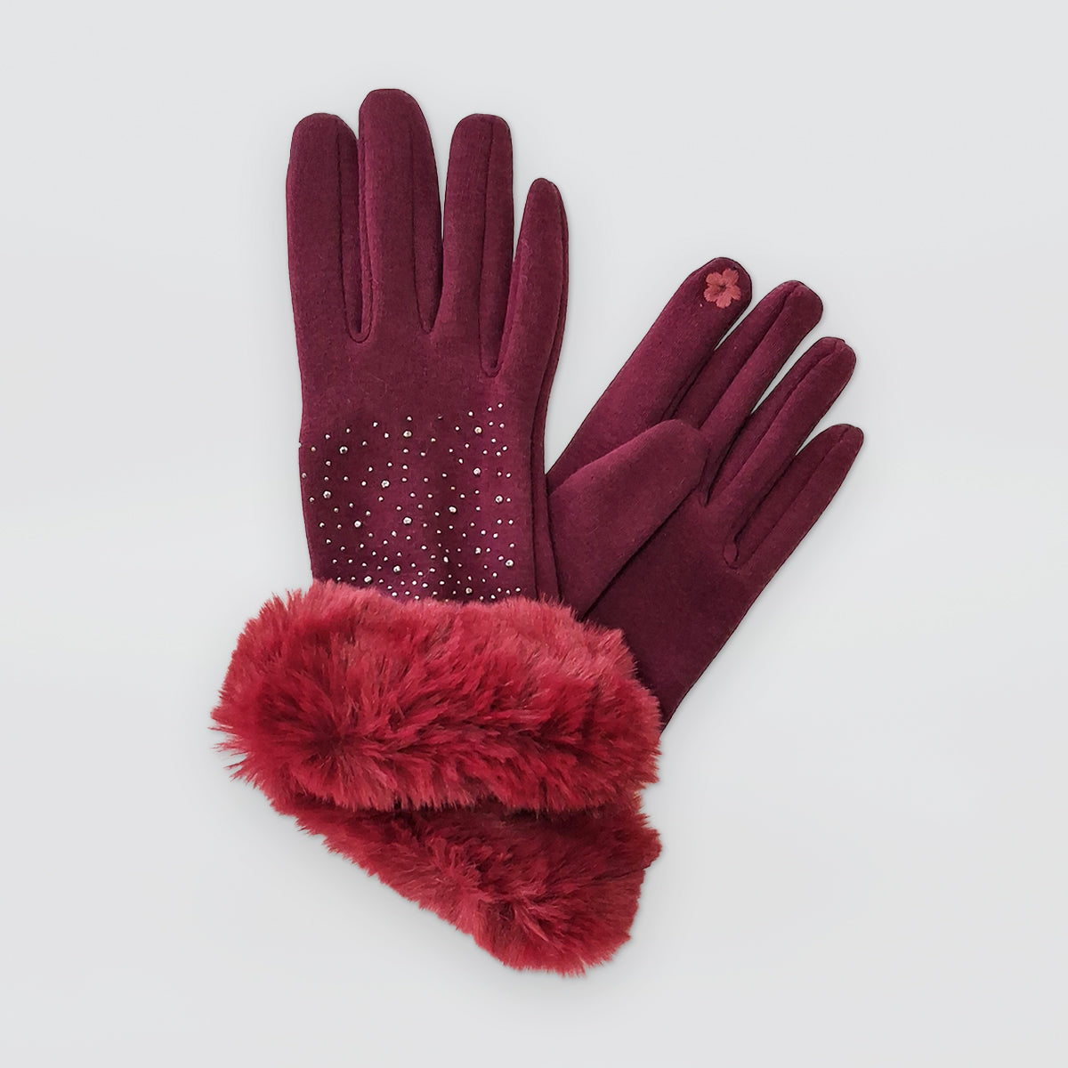 Fur Cuff Gloves - Sparkles