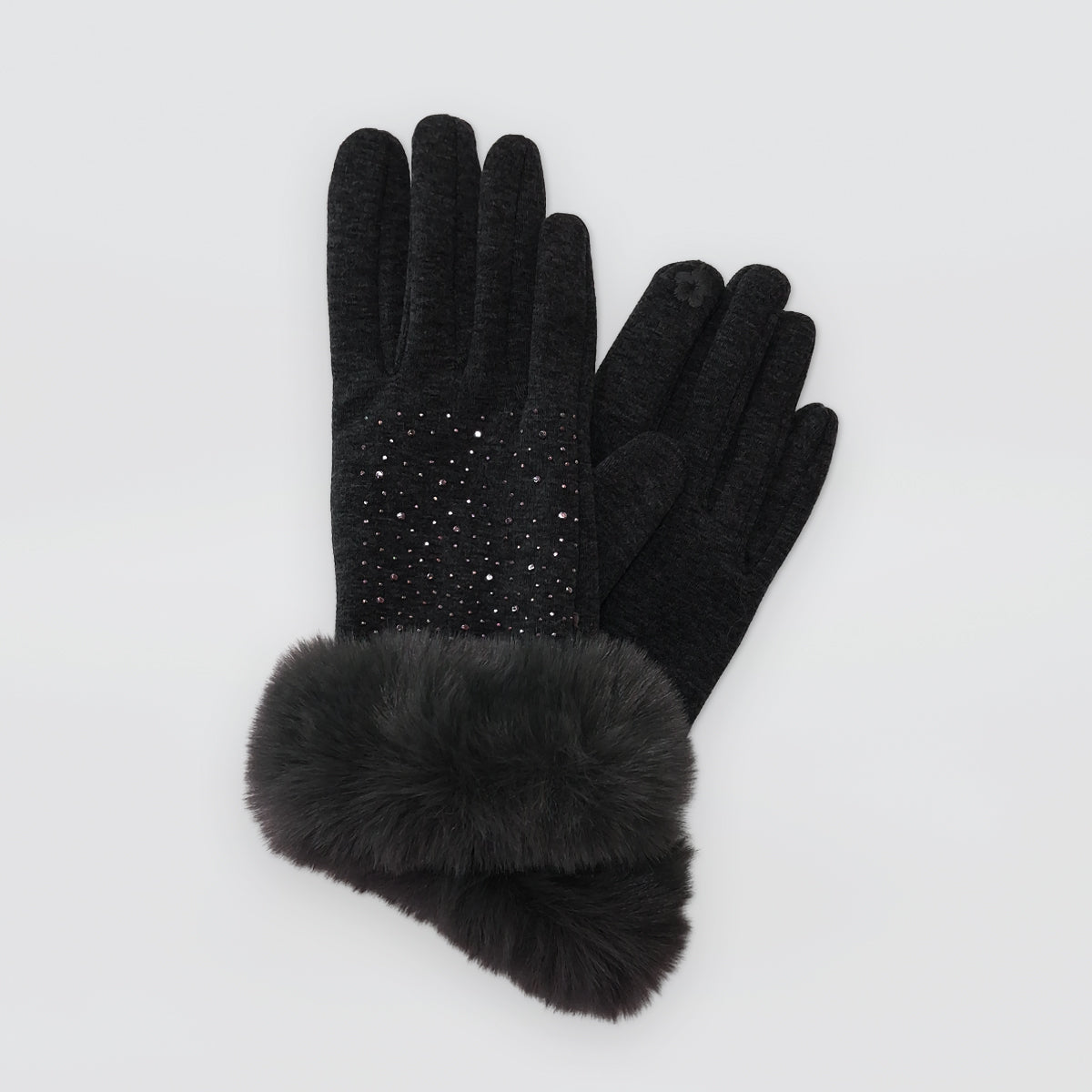 Fur Cuff Gloves - Sparkles