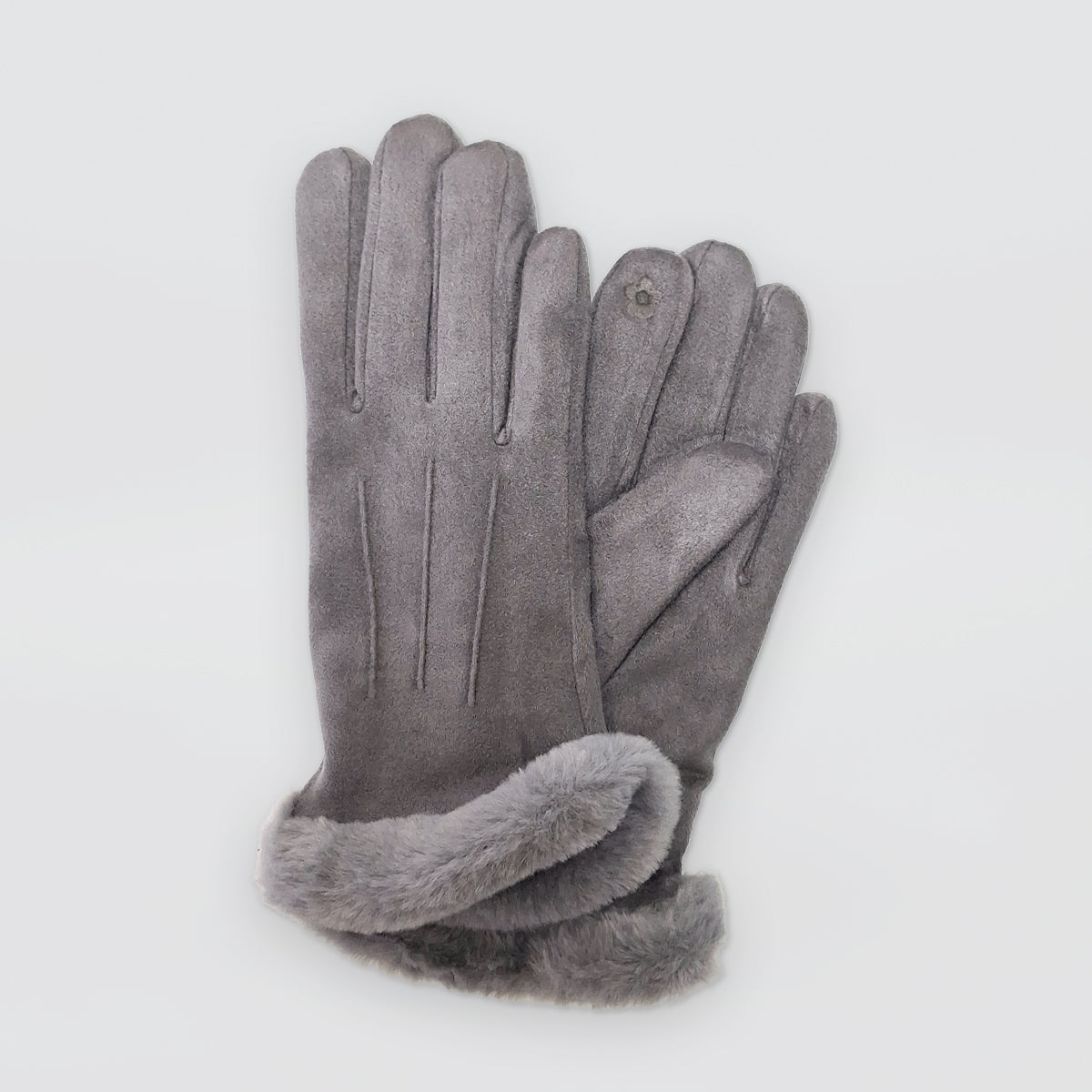 Fur Cuff Gloves With Soft Inner