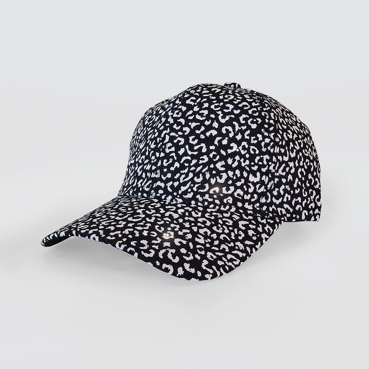Diamante Leopard Print Caps