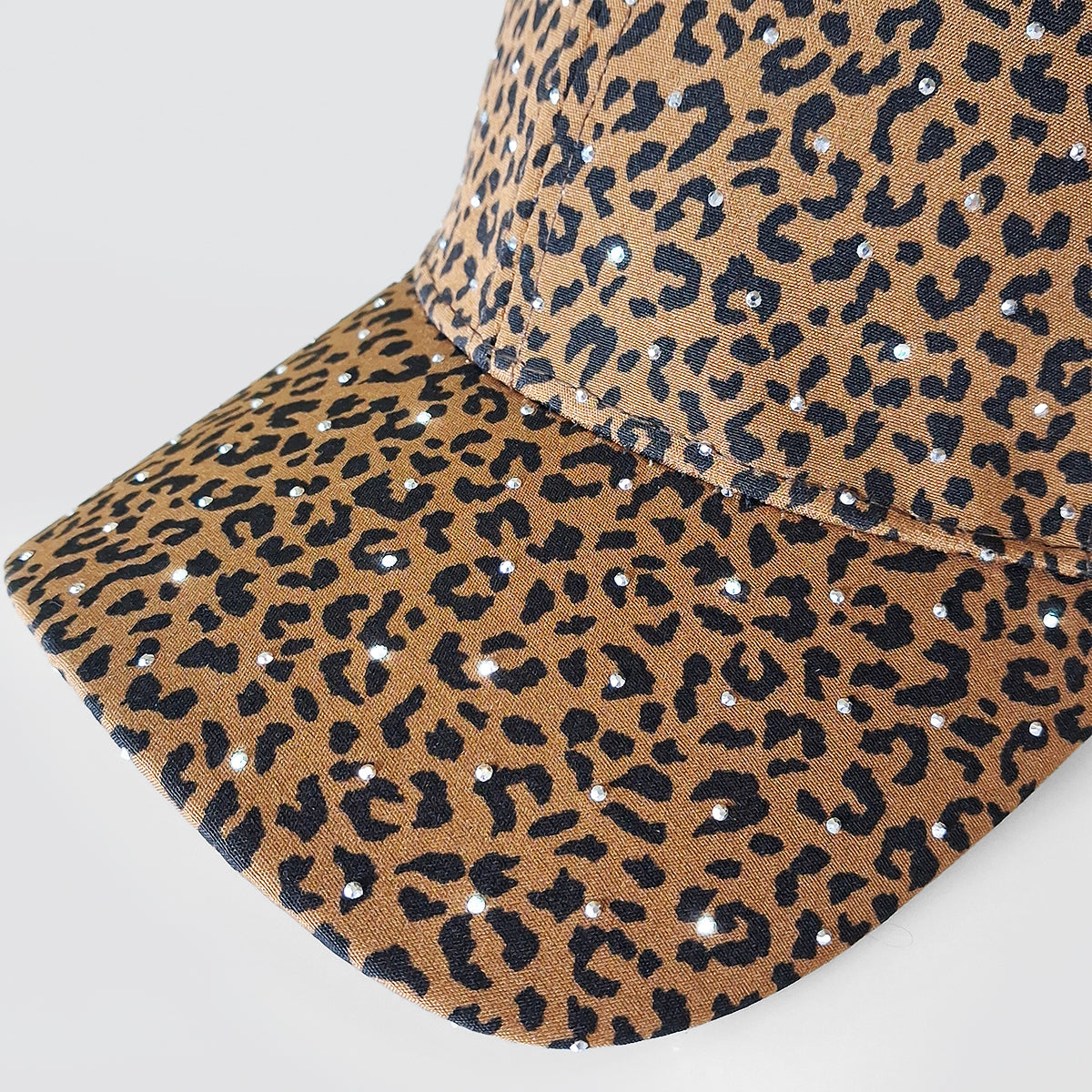 Diamante Leopard Print Caps