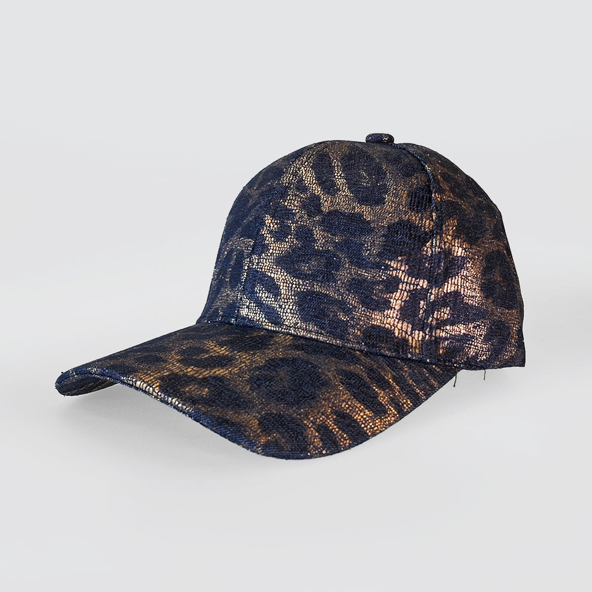 Blue & Gold Leopard Print Cap