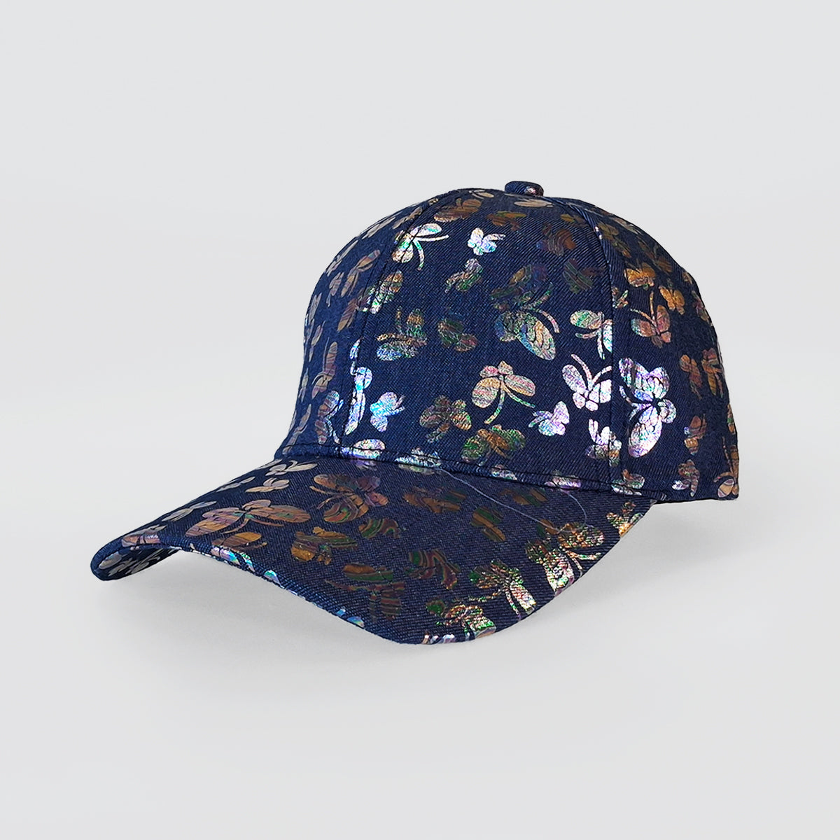 Blue Butterflies Foil Cap