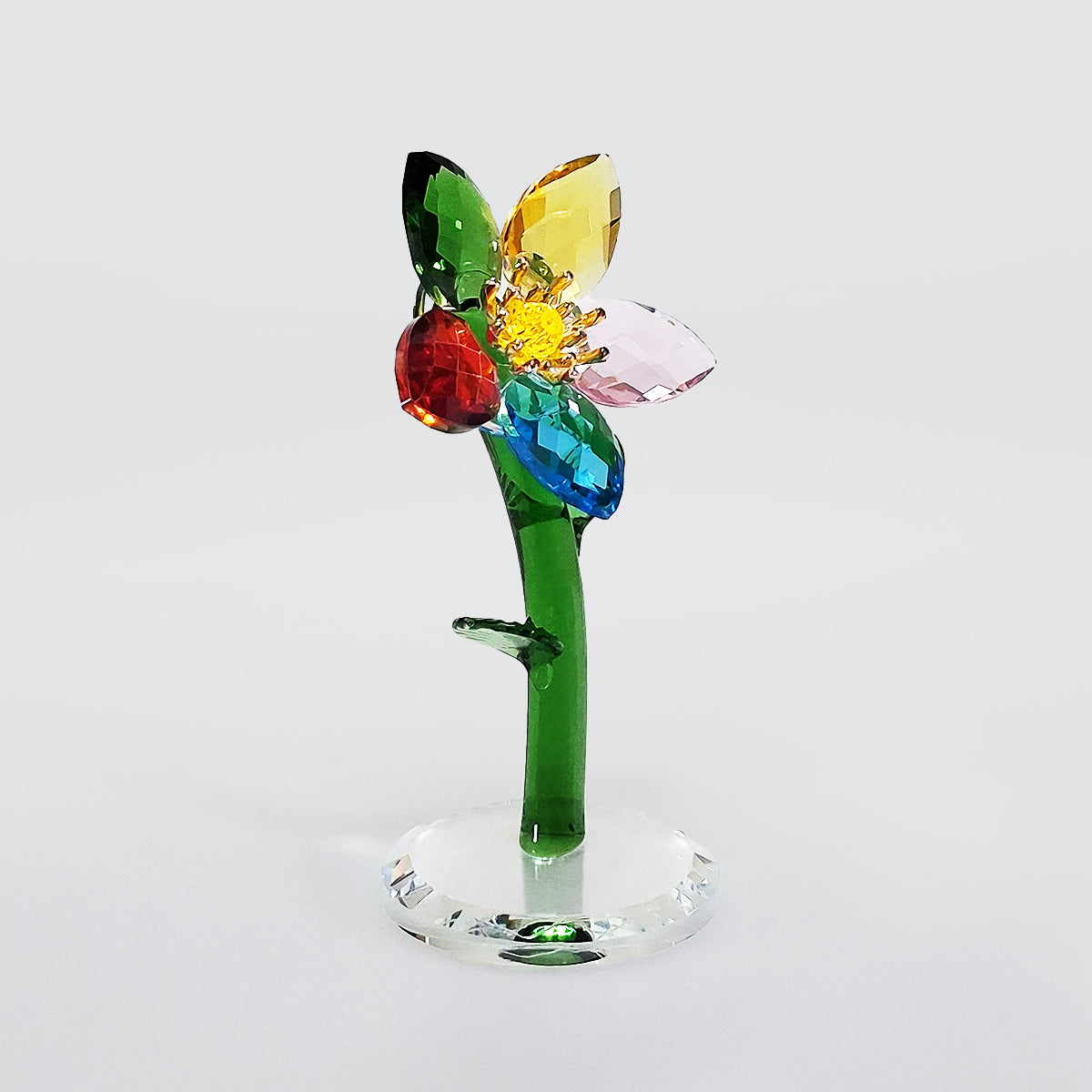 Crystal Glass Multicoloured Single Flower