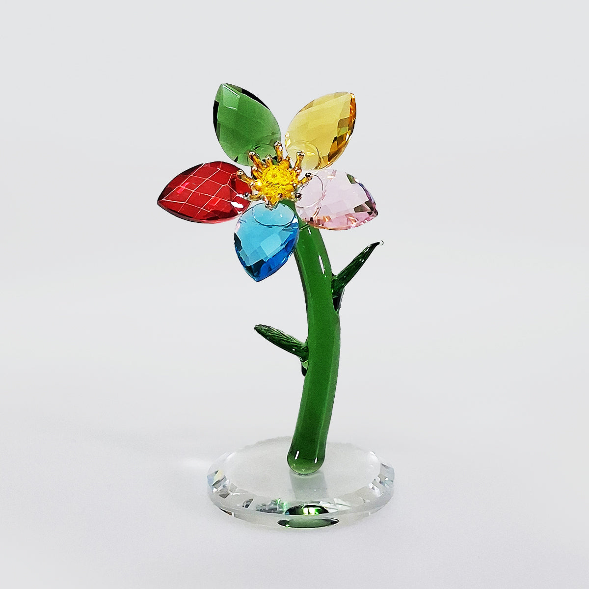 Crystal Glass Multicoloured Single Flower