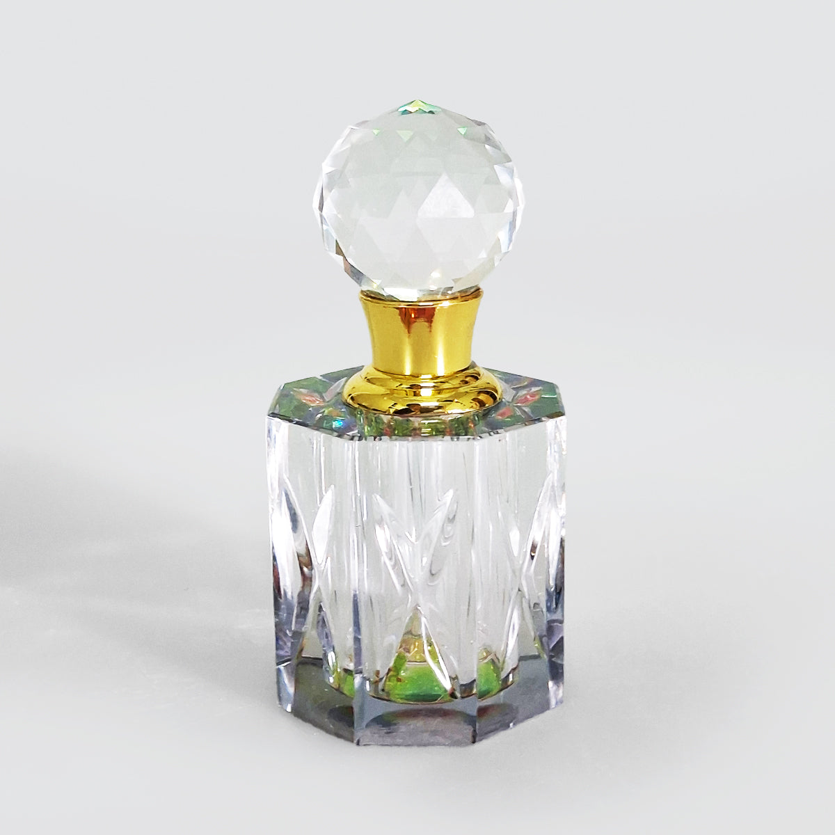 Small Clear Crystal Iridescent Perfume Bottle