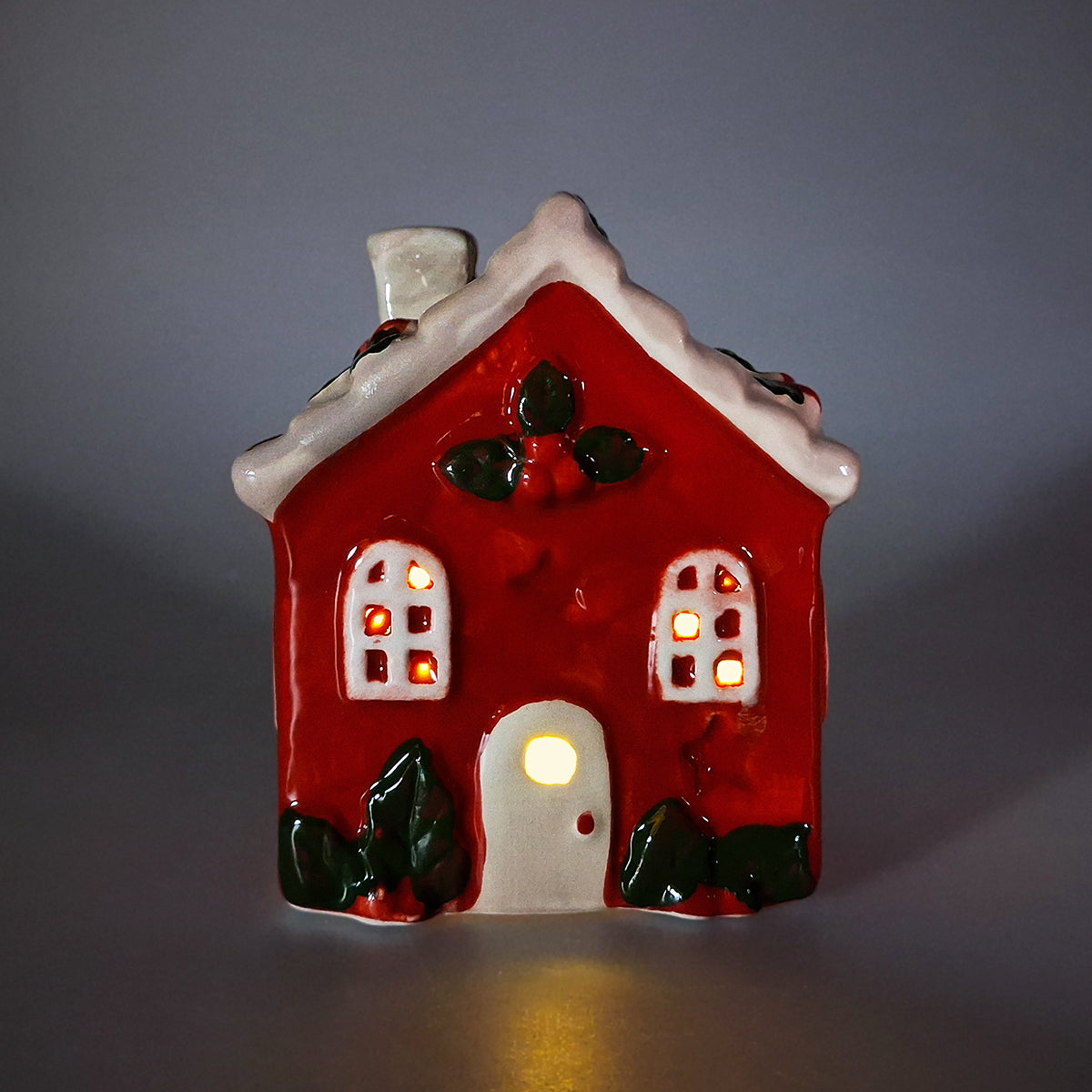 Small Ceramic House With LEDs