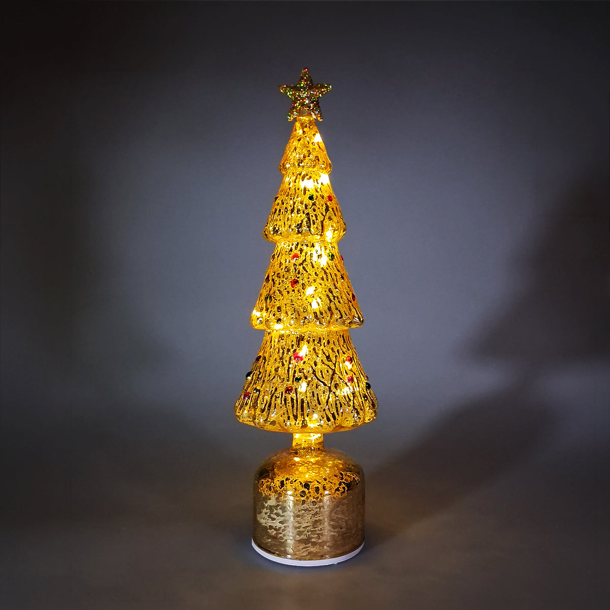 LED Glass Spinning Christmas Tree Decor