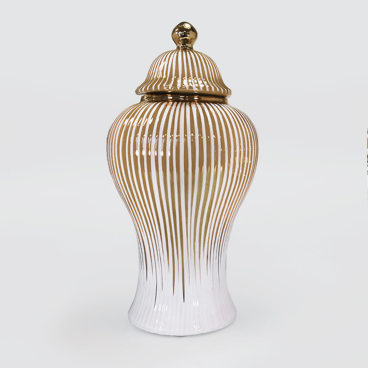 Ginger Jars - Gold Vertical Stripes