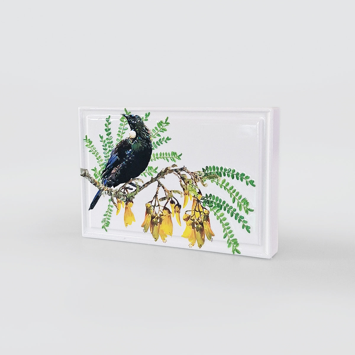 Ceramic Block - 'Tui & Kowhai'