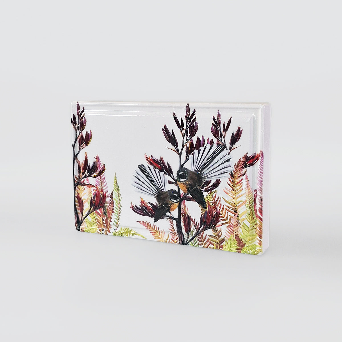 Ceramic Block - 'Fantail & Flax'