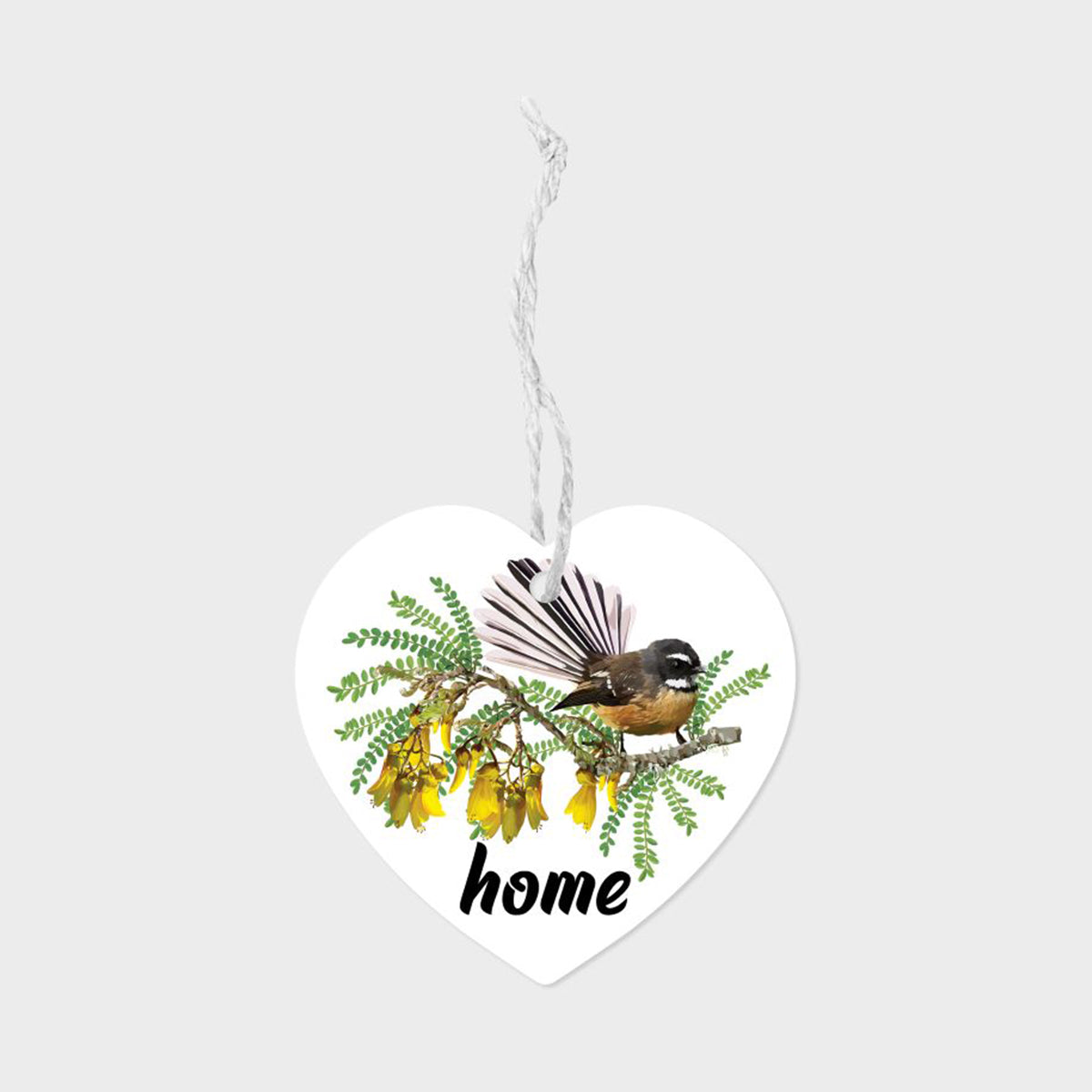 Ceramic Hanging Heart - 'Home' Fantail