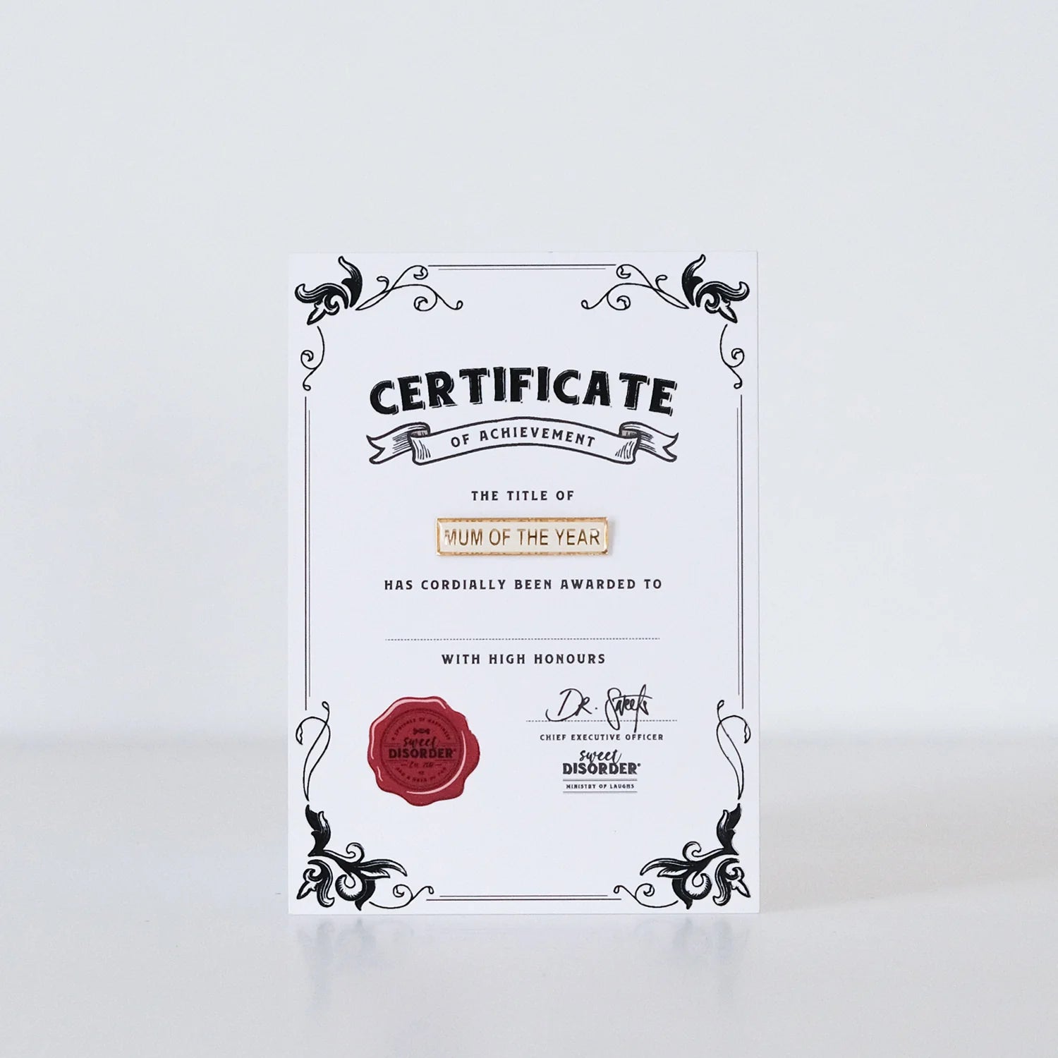 Badge & Certificate - 'Mum Of The Year'