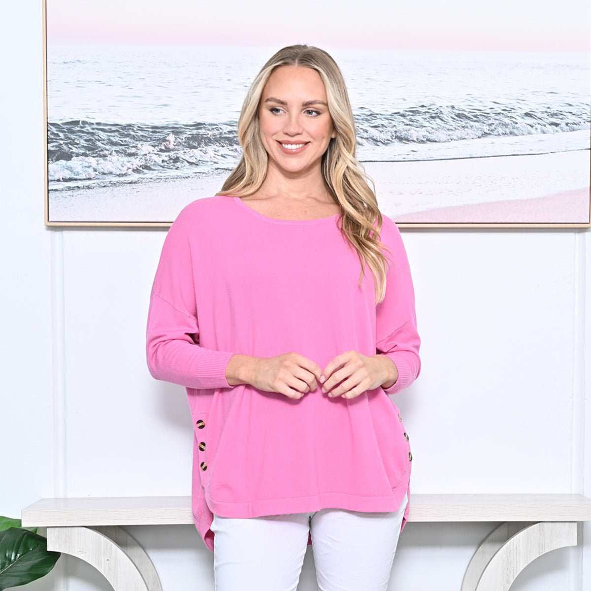 3 Button Knitted Top