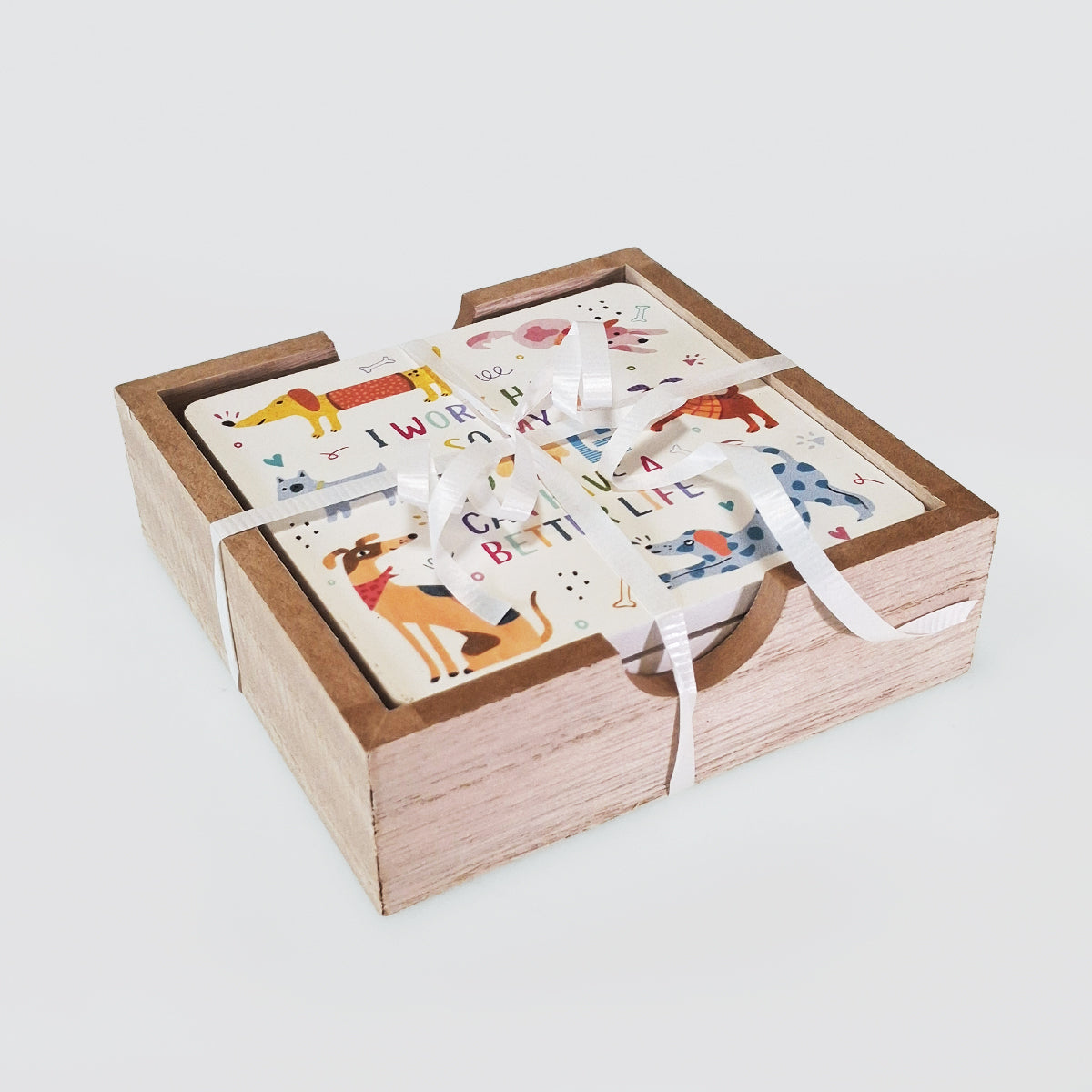 Wooden Coaster Set/4 - Dogs