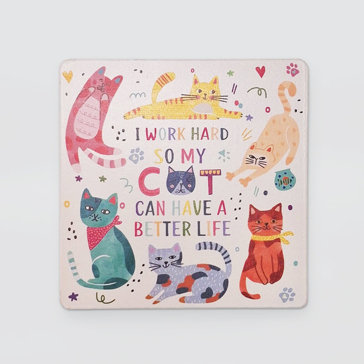 Wooden Coaster Set/4 - Cats