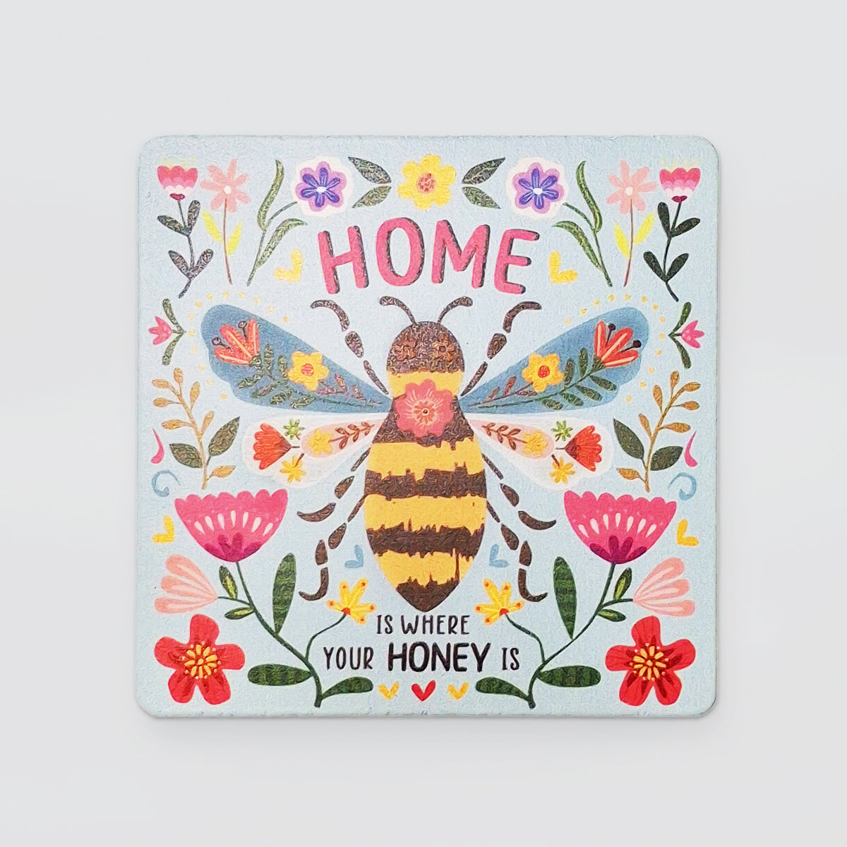 Wooden Coaster Set/4 - Bees & Butterflies