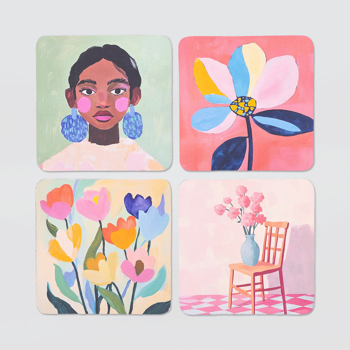 Billie - Ceramic Coasters - Set/4