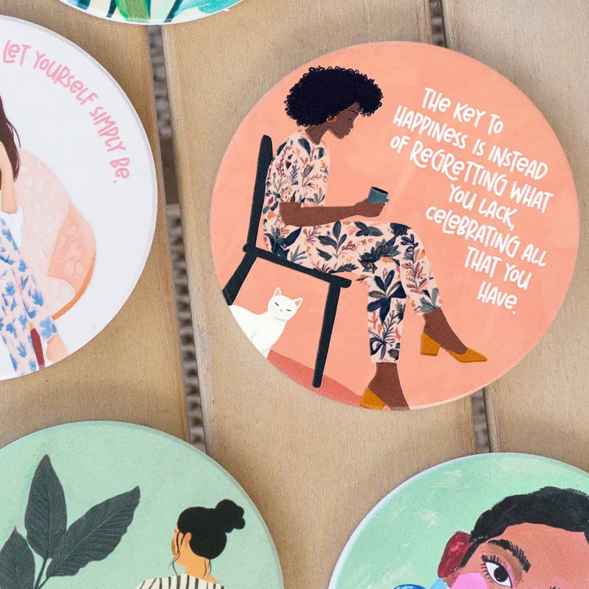 Billie - Ceramic Coaster - Happiness