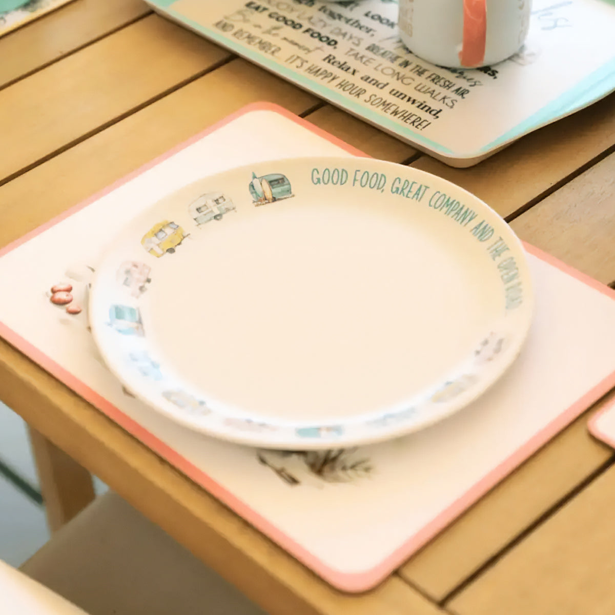 Bamboo Melamine Plate - Caravan