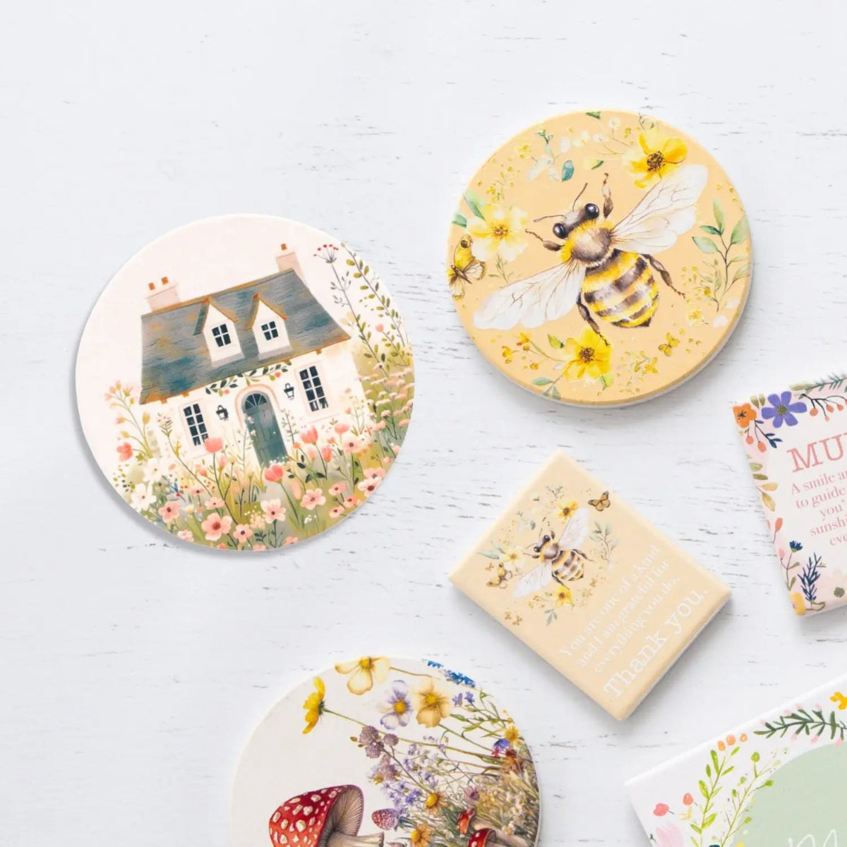 Cottage Grove Ceramic Coaster - Light Cottage